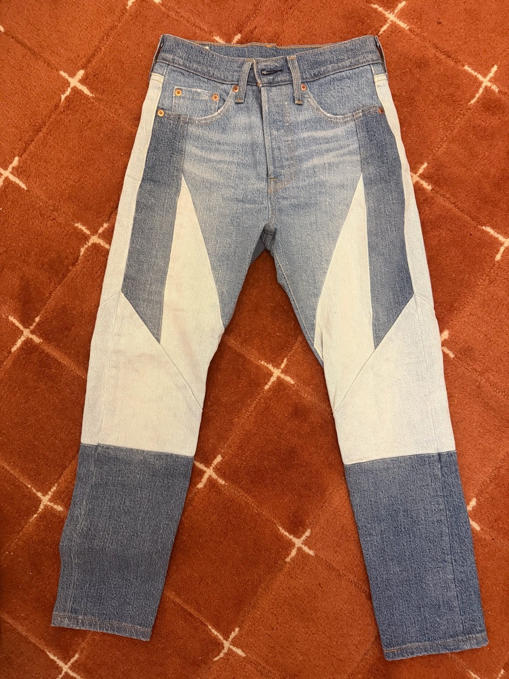 Levi’s 501 Two-Tone Patchwork Blue Jeans